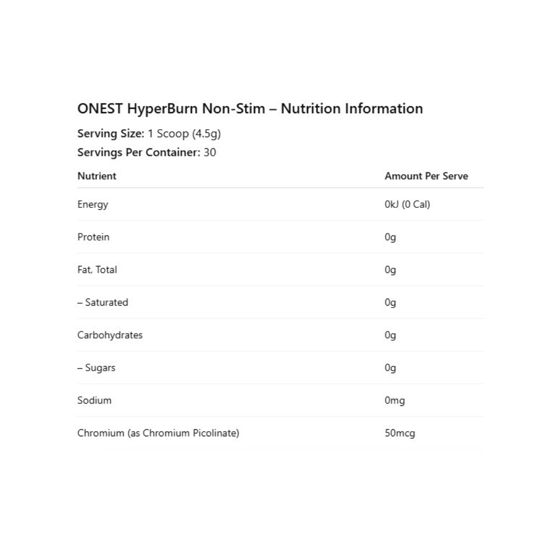 Hyperburn Non-Stim By Onest