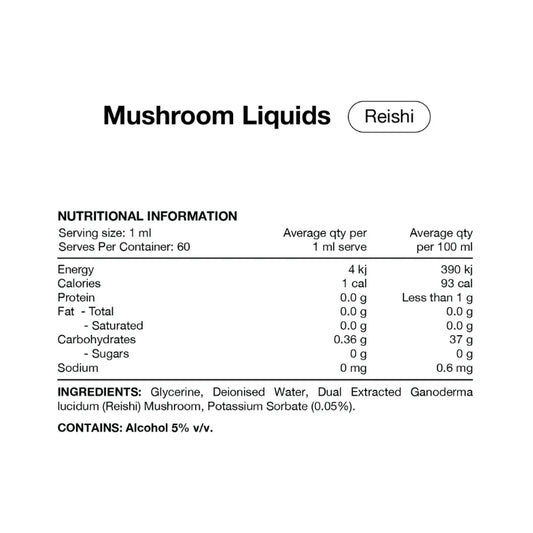 Reishi Liquid Mushroom Extract Double Strength 60ml By Switch Nutrition
