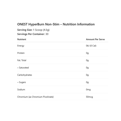 Hyperburn Non-Stim By Onest