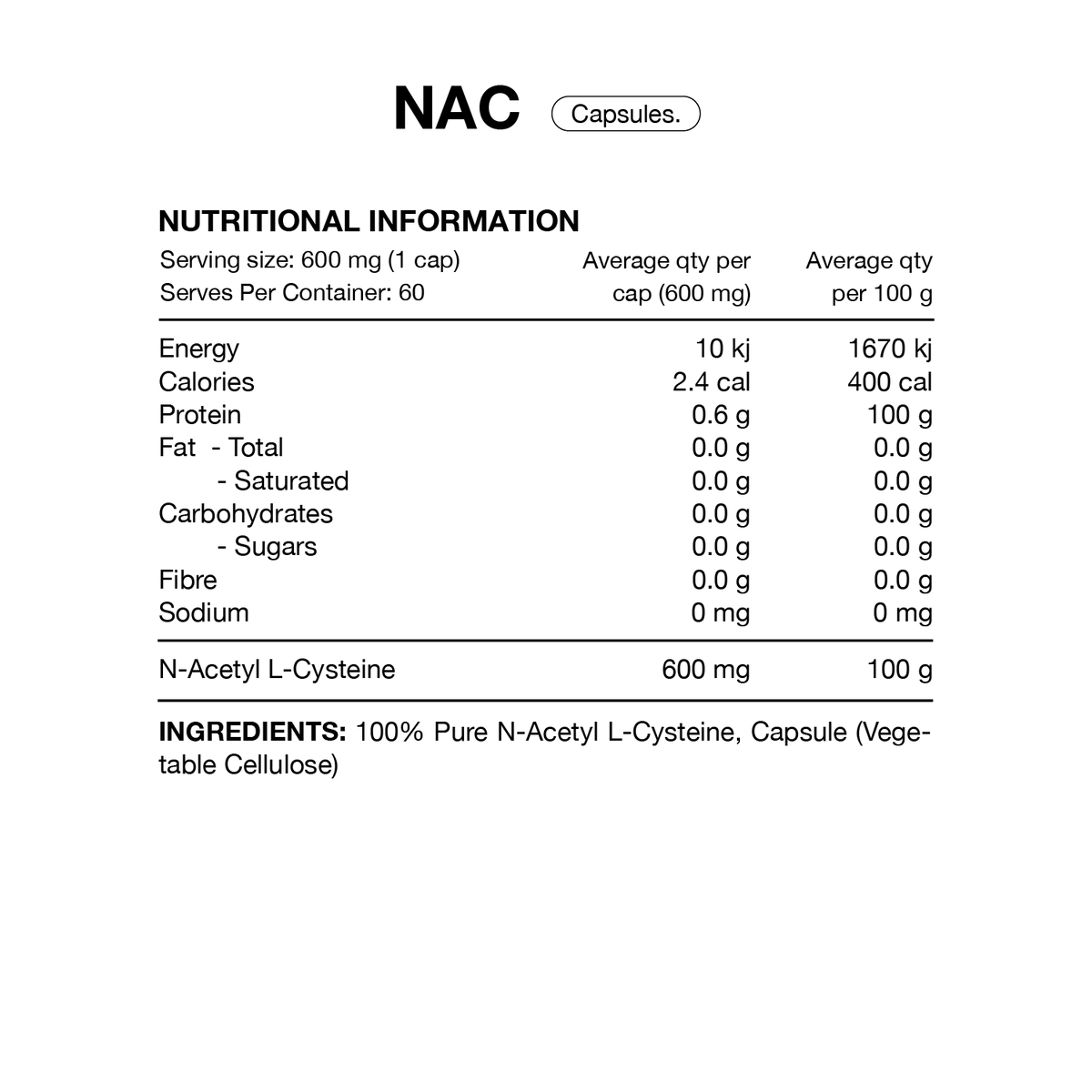 NAC N-Acetyl-L-Cysteine By Switch Nutrition