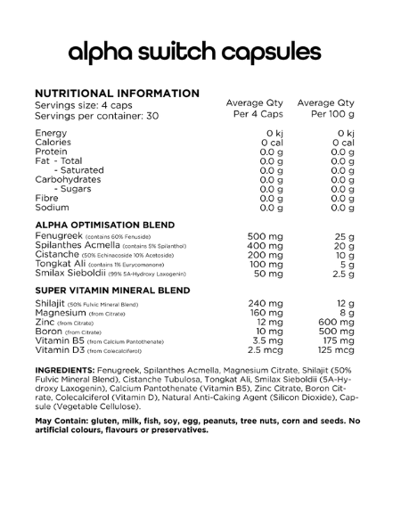 SWITCH NUTRITION - ALPHA SWITCH CAPSULES