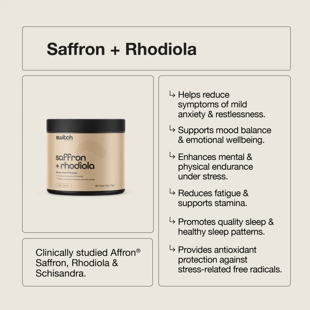 Saffron + Rhodiola By Switch Nutrition