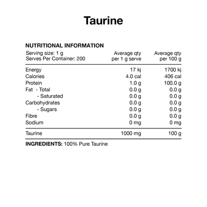Taurine By Switch Nutrition