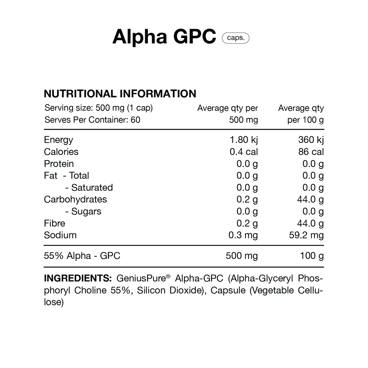 Alpha GPC By Switch Nutrition
