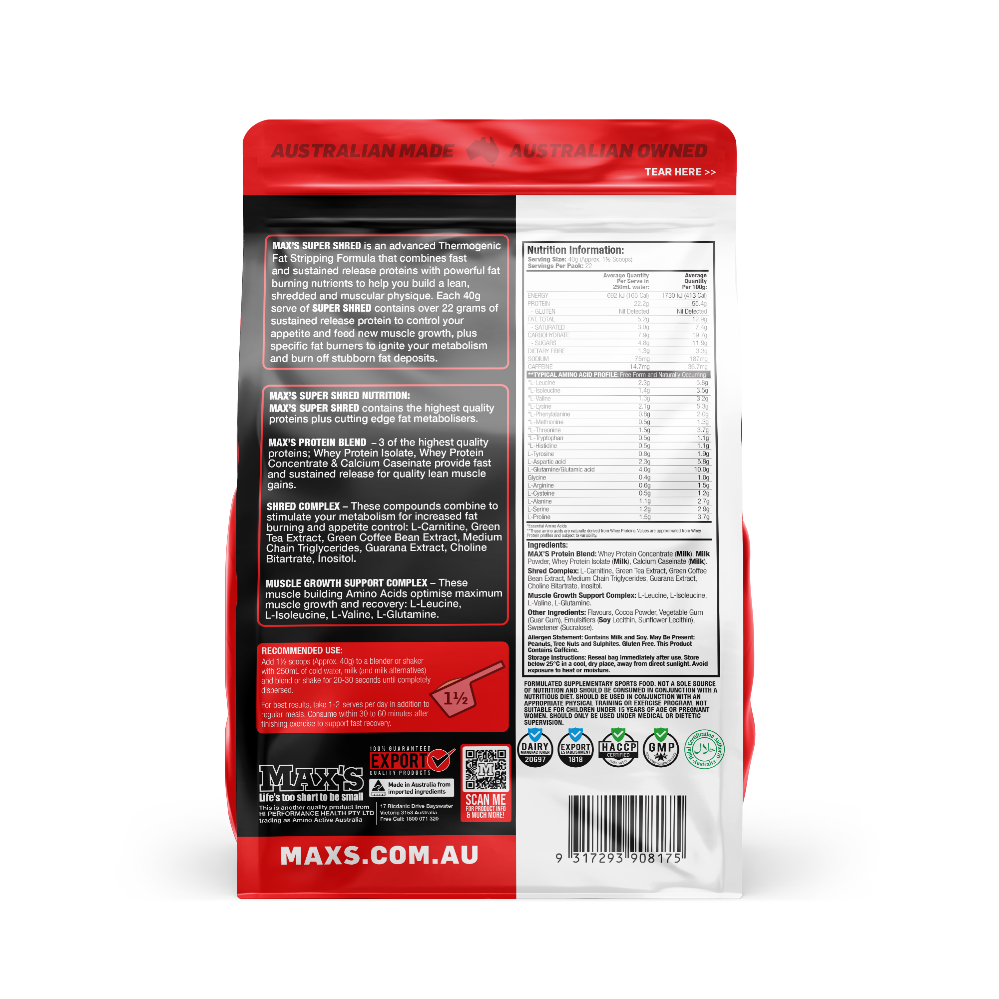 SuperShred — High-Protein, Low-Carb Formula